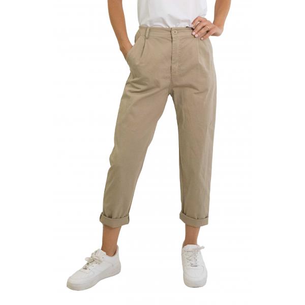 Pantalone chino in cotone con elastico dietro leggero